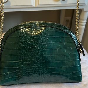 Green Crocodile Crossbody Bag